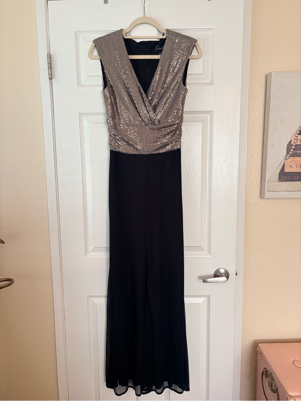 Kacey Montoya’s Closet | Collected Apparel Sequin Jumpsuit in Silver and Black